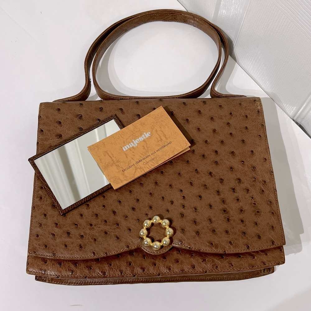 Vintage Majestic Ostrich Leather Kelly Bag